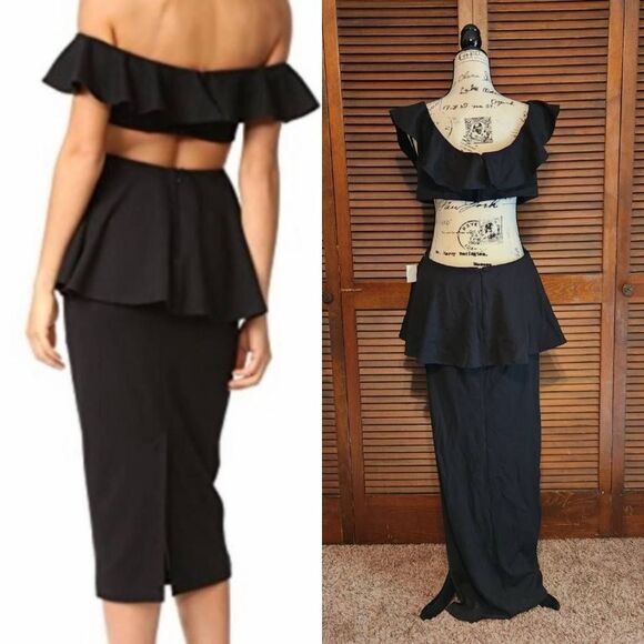 Fame And Partners Firefly Cutout Off Shoulder Dress - Picture 2 of 11